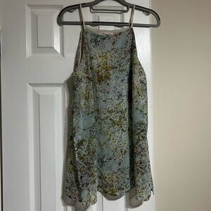 BCBGeneration Floral Tank‎ Crop Top Blouse Teal Medium